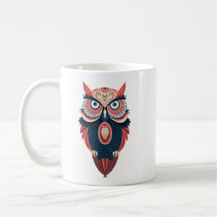 Colourful Owl Illustration Wisdom Art Coffee Mug