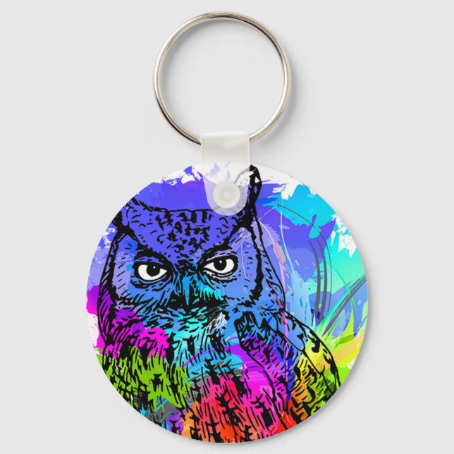Colourful Owl Keychain (Front)