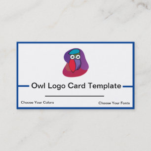 Colourful Owl logo business card