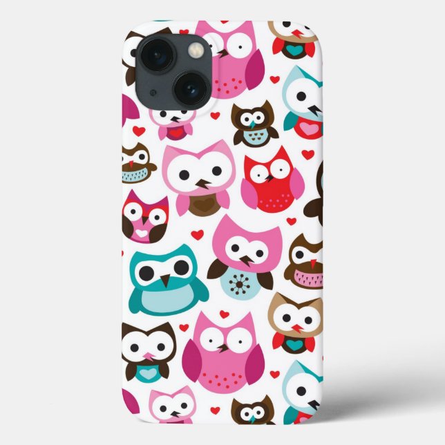 colourful owl pattern Case-Mate iPhone case (Back)