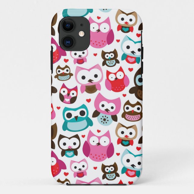 colourful owl pattern Case-Mate iPhone case (Back)