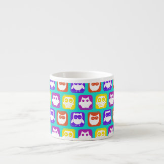 Colourful Owl Pattern Espresso Cup