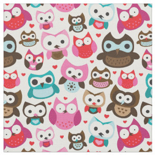 colourful owl pattern fabric
