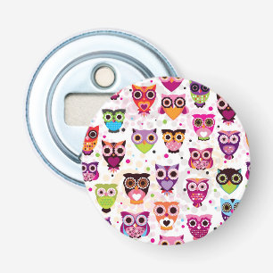 Colourful Owl Pattern For Kids 2 Bottle Opener