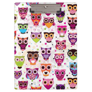 Colourful Owl Pattern For Kids 2 Clipboard