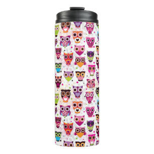 Colourful Owl Pattern For Kids 2 Thermal Tumbler