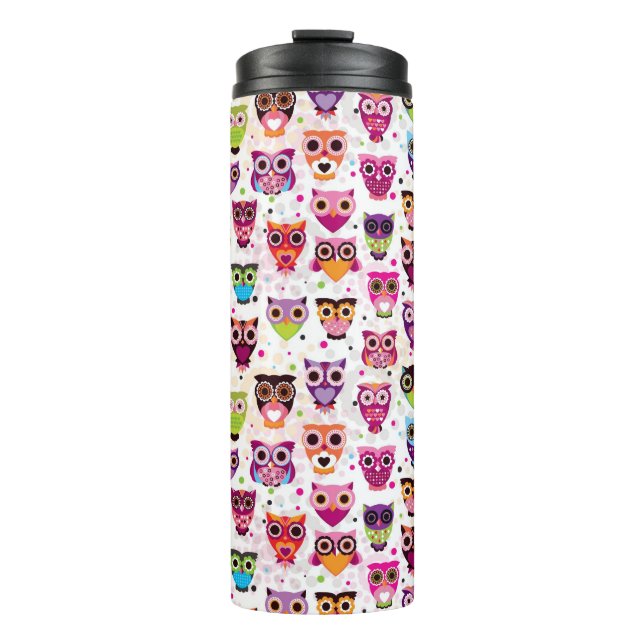 Colourful Owl Pattern For Kids 2 Thermal Tumbler (Front)