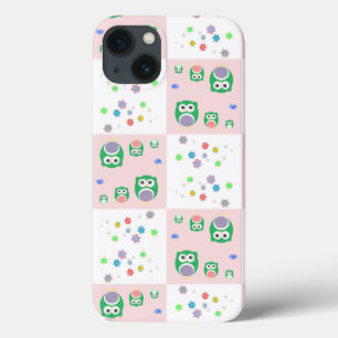 Colourful Owl Pattern For Kids iPhone 13 Case