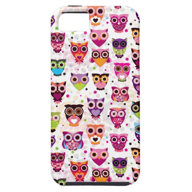 Colourful Owl Pattern For Kids Case-Mate iPhone Case (Back)
