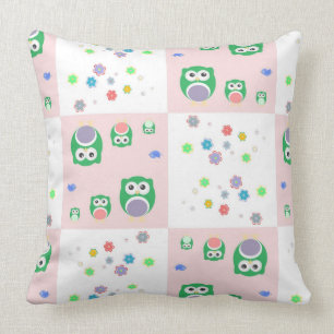 Colourful Owl Pattern For Kids Cushion