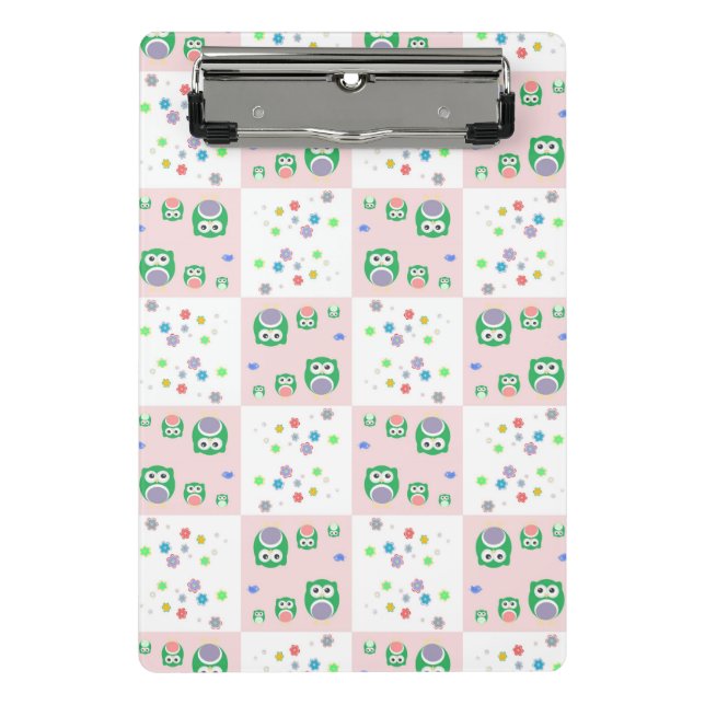 Colourful Owl Pattern For Kids Mini Clipboard (Front)
