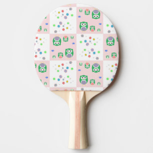 Colourful Owl Pattern For Kids Ping Pong Paddle