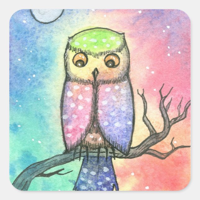 Colourful Owl Stickers (Front)