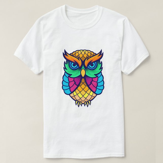 Colourful Owl T-Shirt (Colorful Owl illustration!)