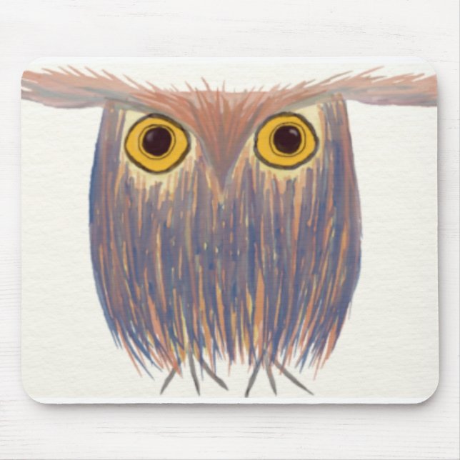 Colourful Owl Watercolor Painting Mouse Pad (Front)