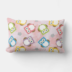 Colourful Owls Choose Square or Lumbar Cushion