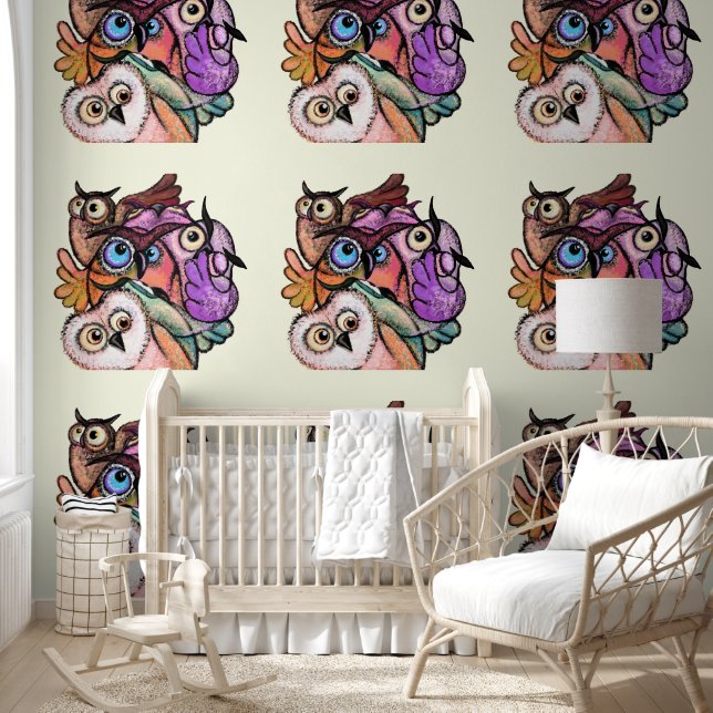 Colourful Owls Funny Wallpaper (Kids)