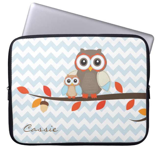 Colourful Owls Laptop Case (Front)