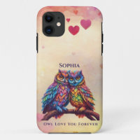 Colourful Owls-Love Birds-Valentine's Day