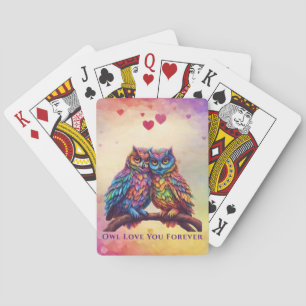 Colourful Owls-Love Birds-Valentine's Day Gift- Playing Cards