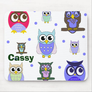 Colourful Owls Mouse Pad