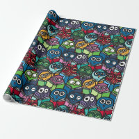 Colourful Owls Reading Cute Seamless Pattern
