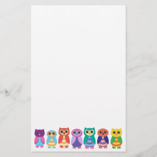Colourful Owls Stationery