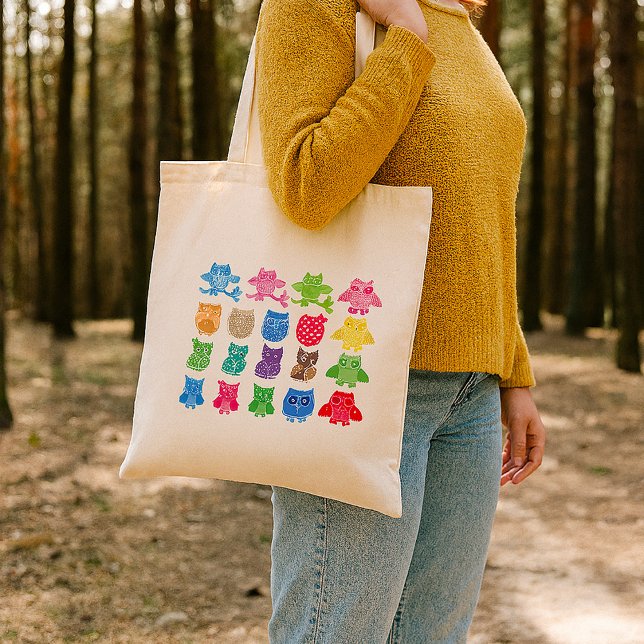 Colourful Owls Wise Birds Tote Bag (Creator Uploaded)