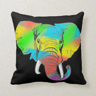 Colourful Pachyderm Reversible Throw Pillow