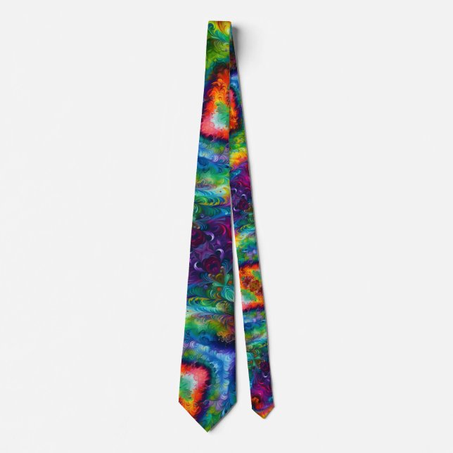 Colourful Paint abstract  Tie (Front)