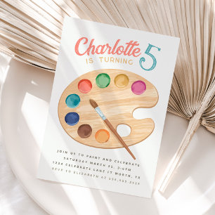Colourful Paint and Art Birthday Party Invitation
