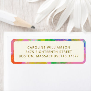 Colourful Paint Border Return Address Bright Moder Label