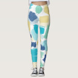 Colourful Paint Brush Strokes Leggings<br><div class="desc">Bright and colourful watercolor brush strokes pattern in beautiful yellow,  green,  aqua,  and blue hues.</div>
