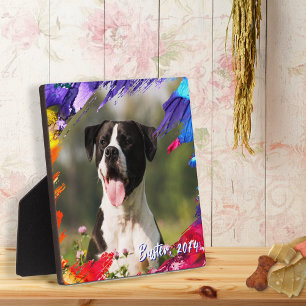 Colourful Paint Brushstroke Photo Frame Plaque