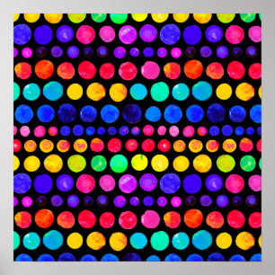 Colourful Paint Dots Pattern Poster