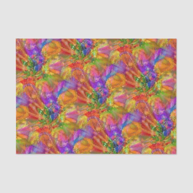 Colourful Paint Fun - Abstract Splashes Crafting Tissue Paper (Front)