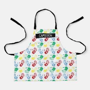 Colourful Paint Handprint All-Over Print Apron