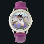 Colourful Paint Horse Kids Watch<br><div class="desc">Our Paint Horse Stainless Steel Kids Watch has a beautiful portrait of a colourful paint horse. Her name is Kilani and she is so cool... what a cute horse face! Horses are magnificent animals and our horse kids watch would make great animal lover or horse lover gifts. The watch can...</div>