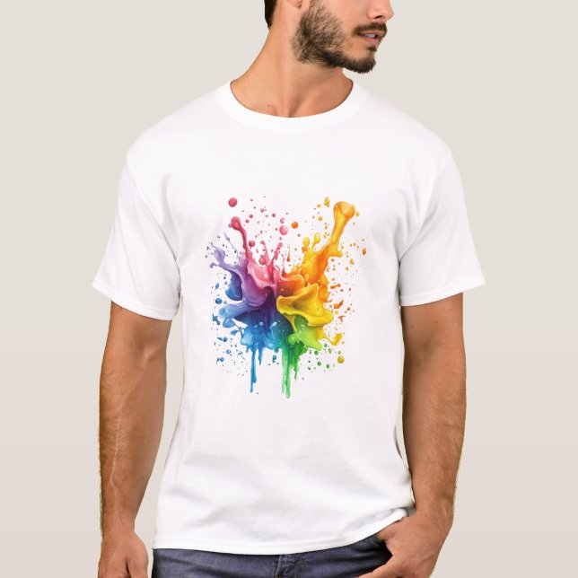 Colourful paint Inspired Gift Design T-Shirt (Front)