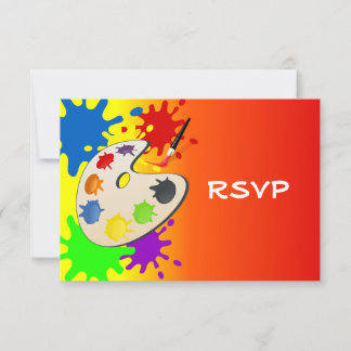 Colourful Paint Palette Art Painting Birthday Part Invitation
