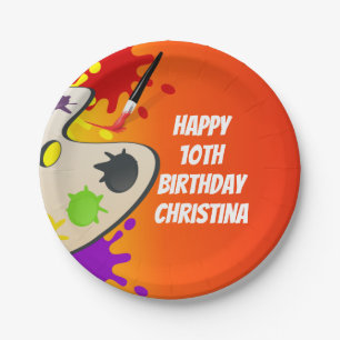 Colourful Paint Palette Art Painting Birthday Part Paper Plate