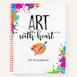 Colourful Paint Party Personalised Sketchbook Notebook