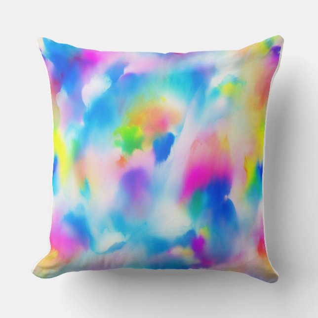 colourful paint pattern pillows (Front)