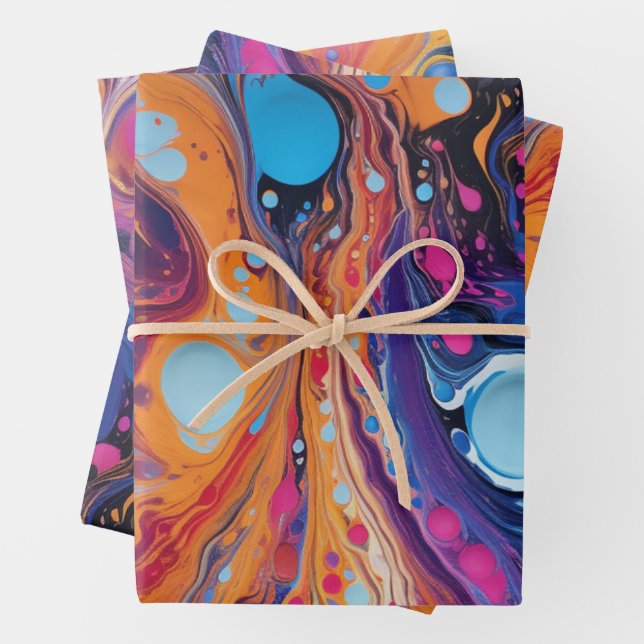 Colourful paint pour style Paper Pack 356: 44 (In situ)