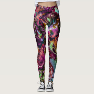 Colourful Paint Splash Abstract Rainbow Leggings