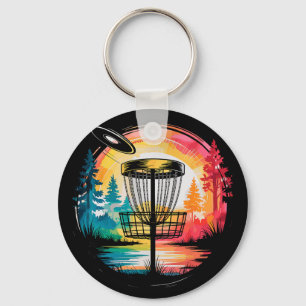 Colourful Paint Splash Disc Golf Sket Golfer Golfi Key Ring