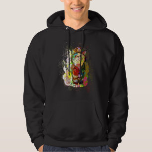Colourful Paint Splash Fireman Cat Firefighter Hoodie