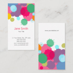 Colourful Paint Splash Ink Blots business card