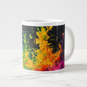 Colourful Paint Splash Large Coffee Mug