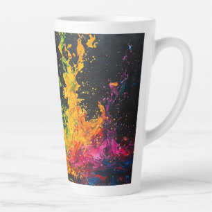 Colourful Paint Splash Latte Mug